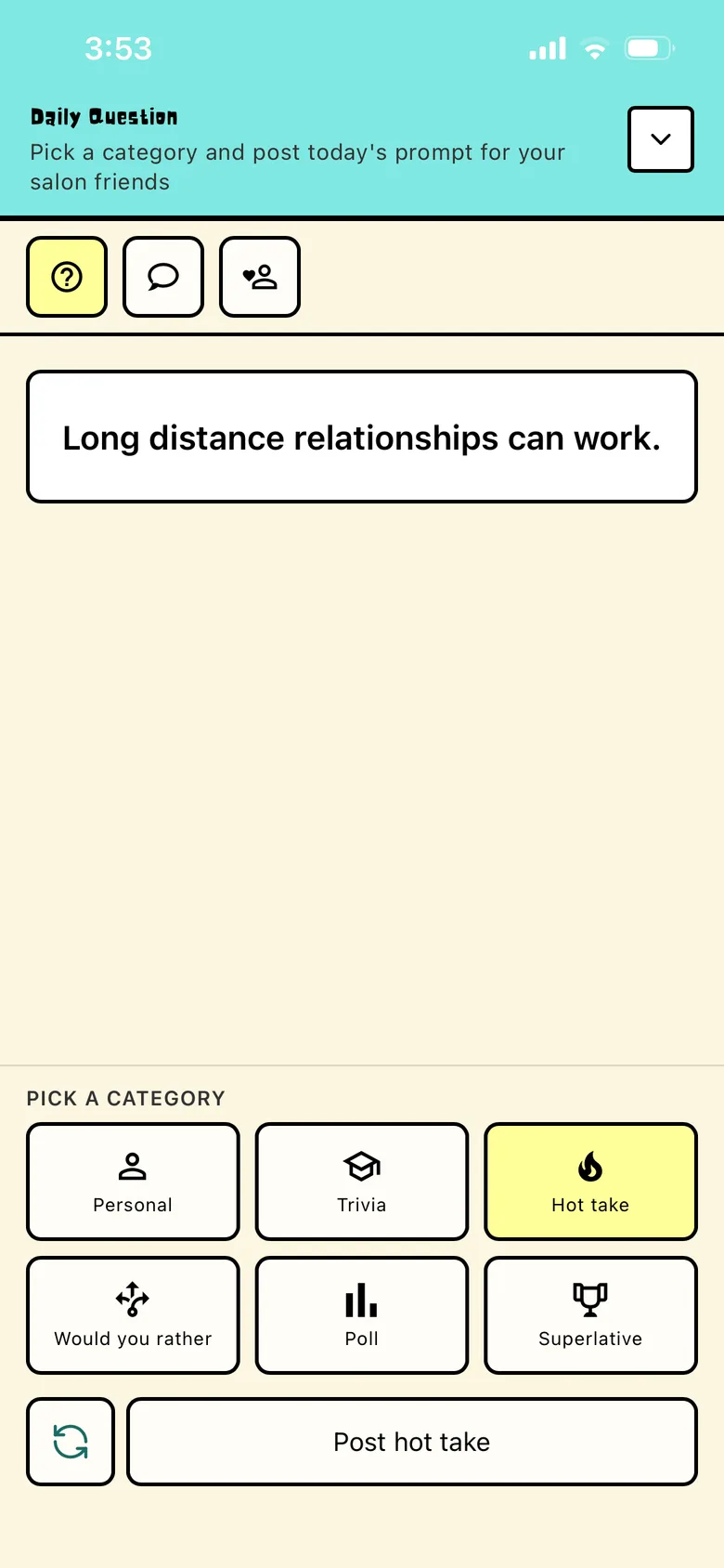 Salonat: Daily Salon activities screen