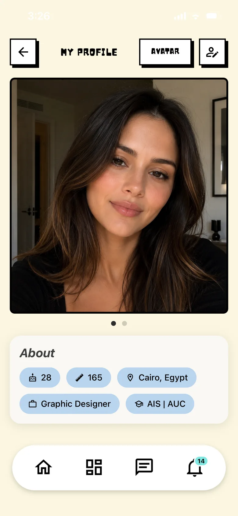 Salonat: My Profile screen